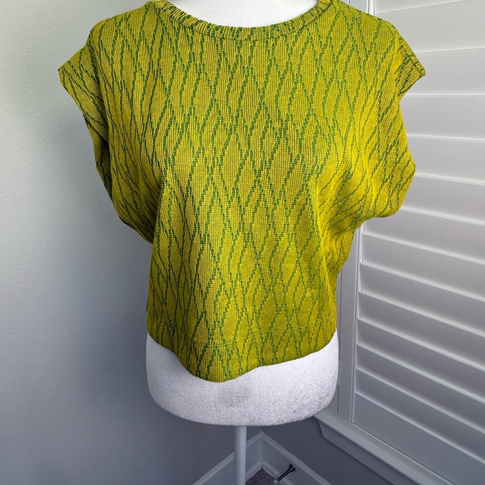 Zara Green Boxy Blouse with Relaxed Fit